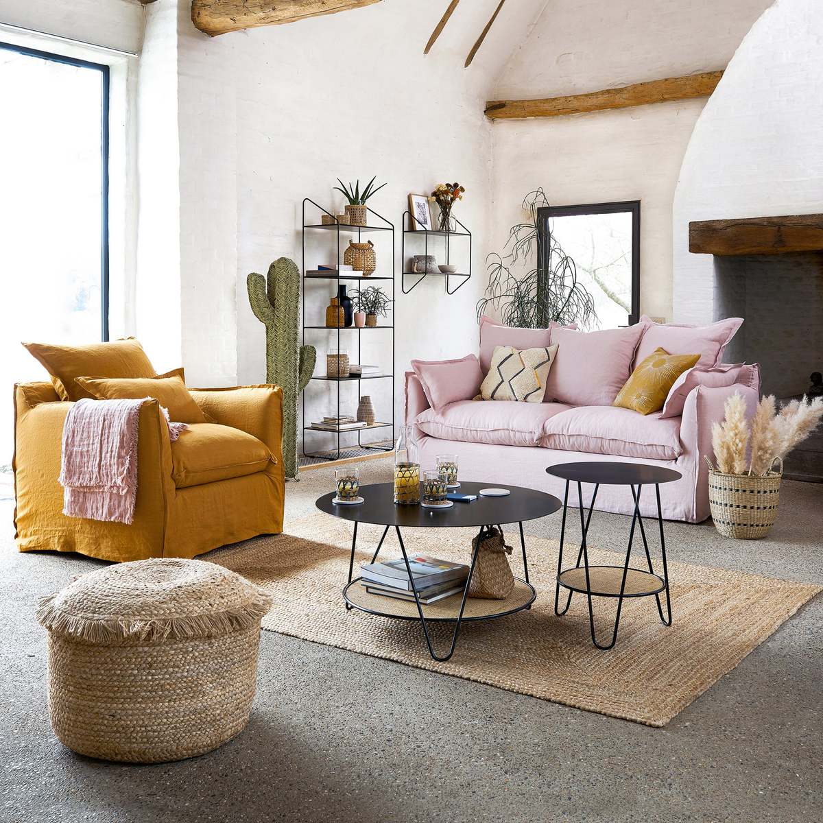 Rosali Side Table in Metal & Rattan – image 5