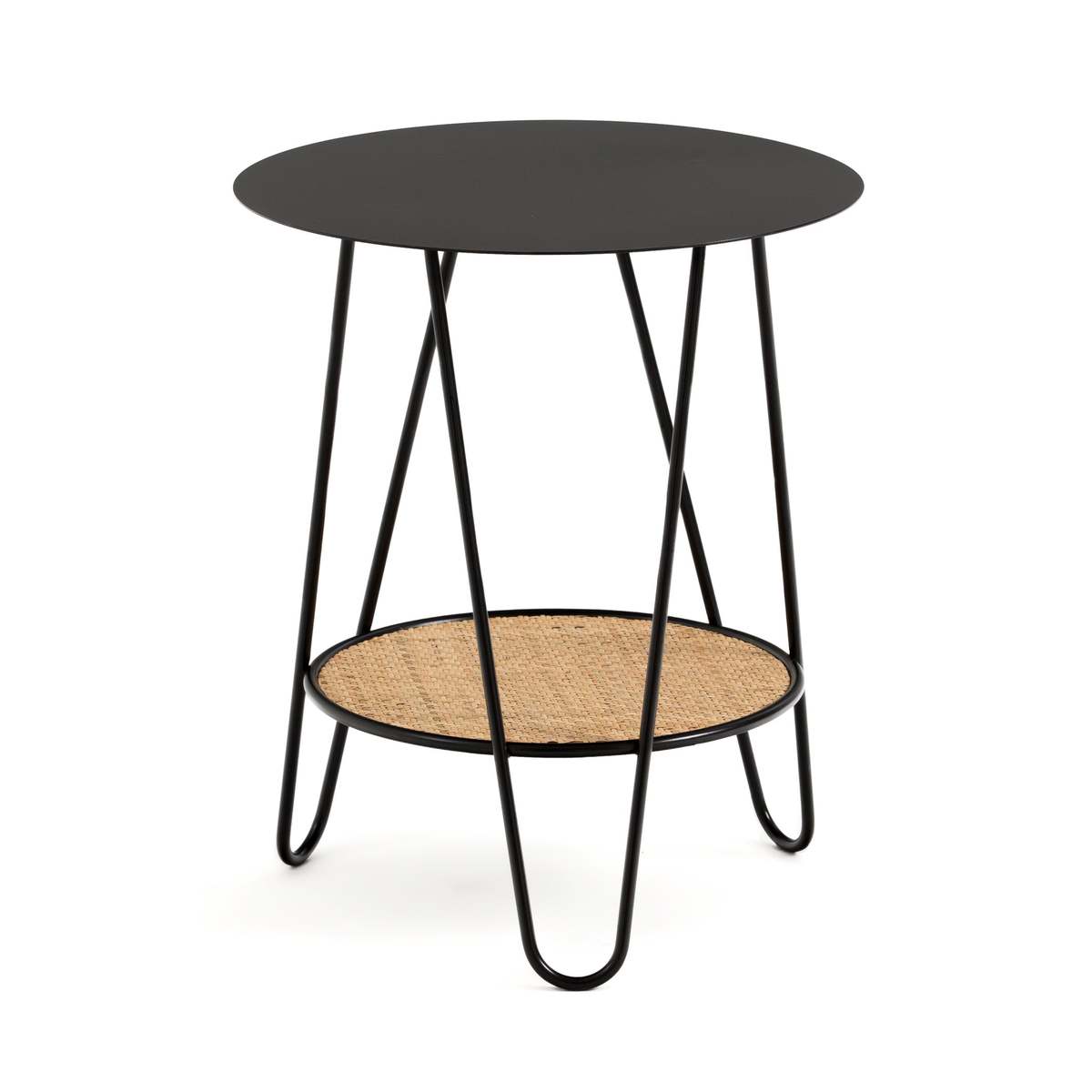 Rosali Side Table in Metal & Rattan – image 2