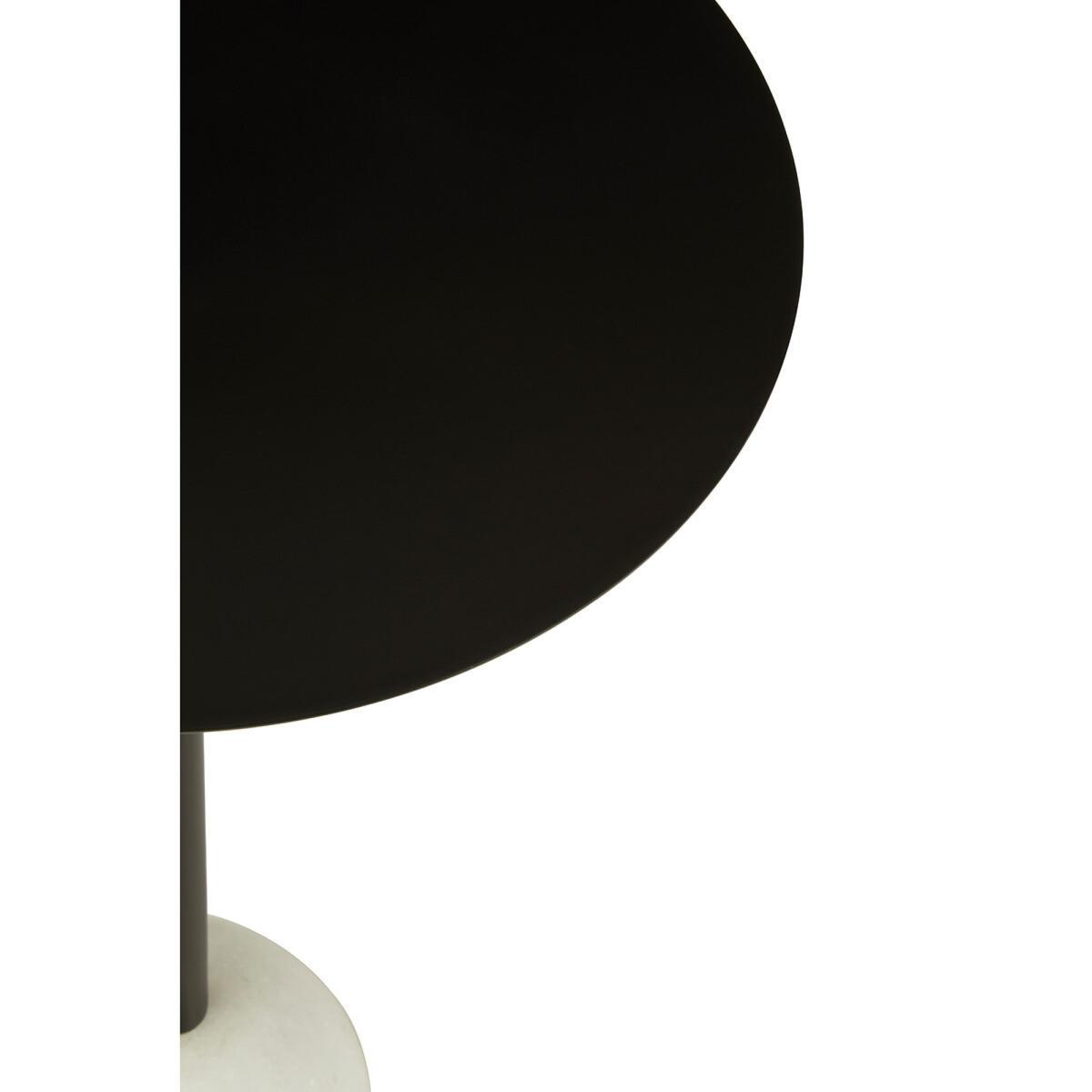 Marble Globe Pedastal Side Table with Black Metal Top – image 3