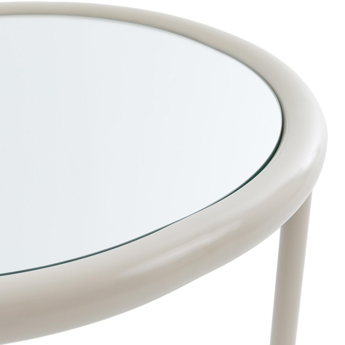 Tubula Metal and Mirror Top Side Table – image 3