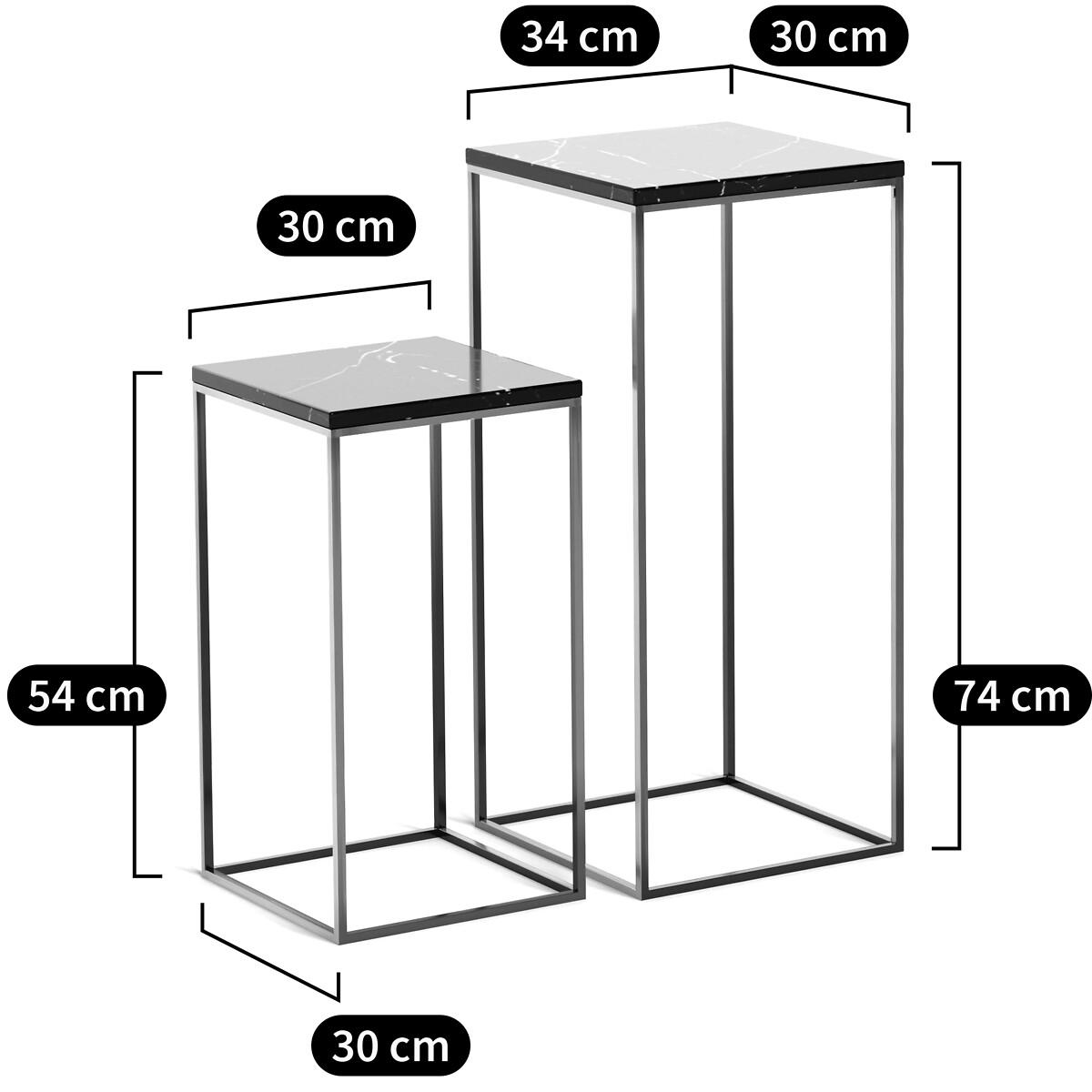 Set of 2 Mahaut Marble & Metal Side Tables – image 6