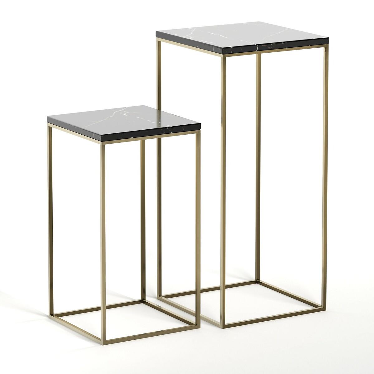 Set of 2 Mahaut Marble & Metal Side Tables – image 1