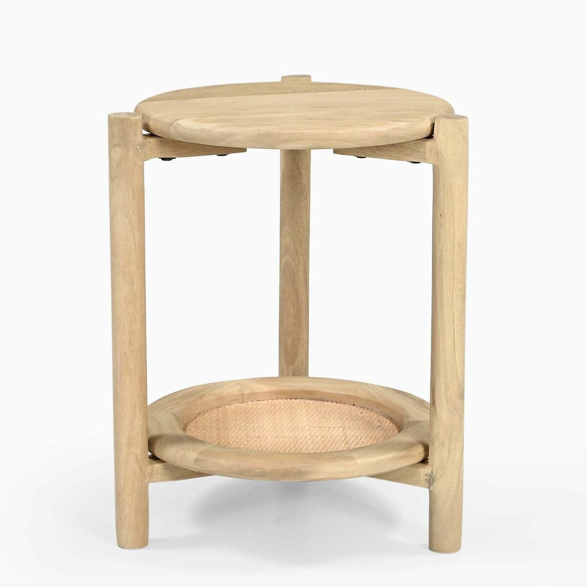 Janika Rattan & Mango Wood Round Side Table – image 2