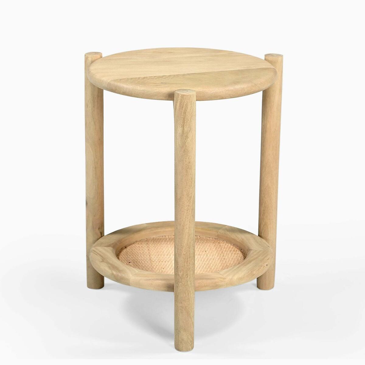 Janika Rattan & Mango Wood Round Side Table – image 3