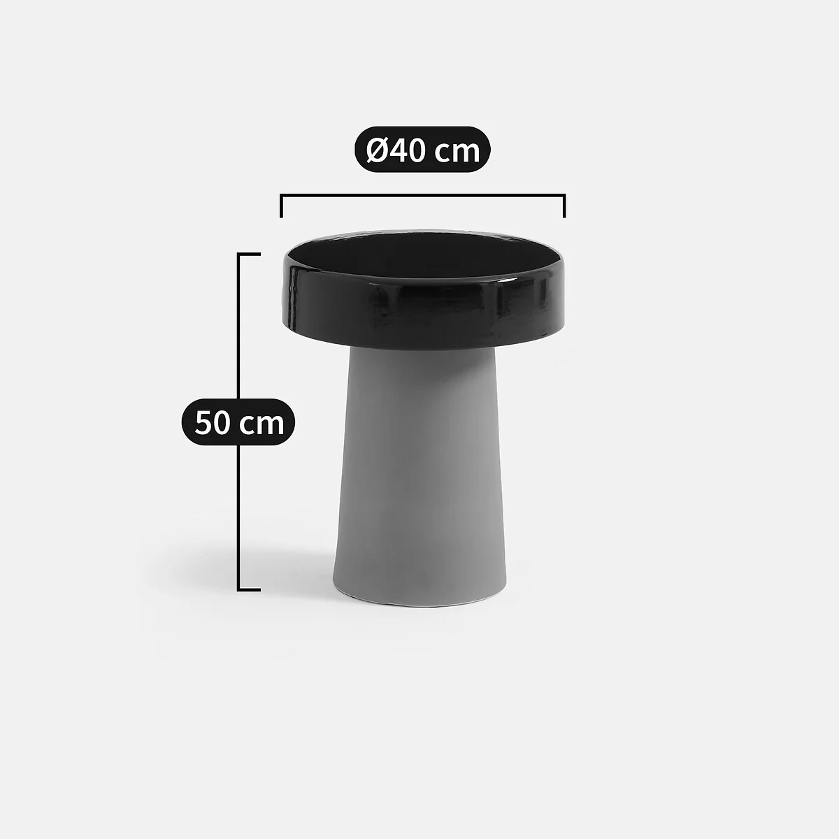 Jimna Ceramic Matte/High Shine Lacquered Side Table – image 5