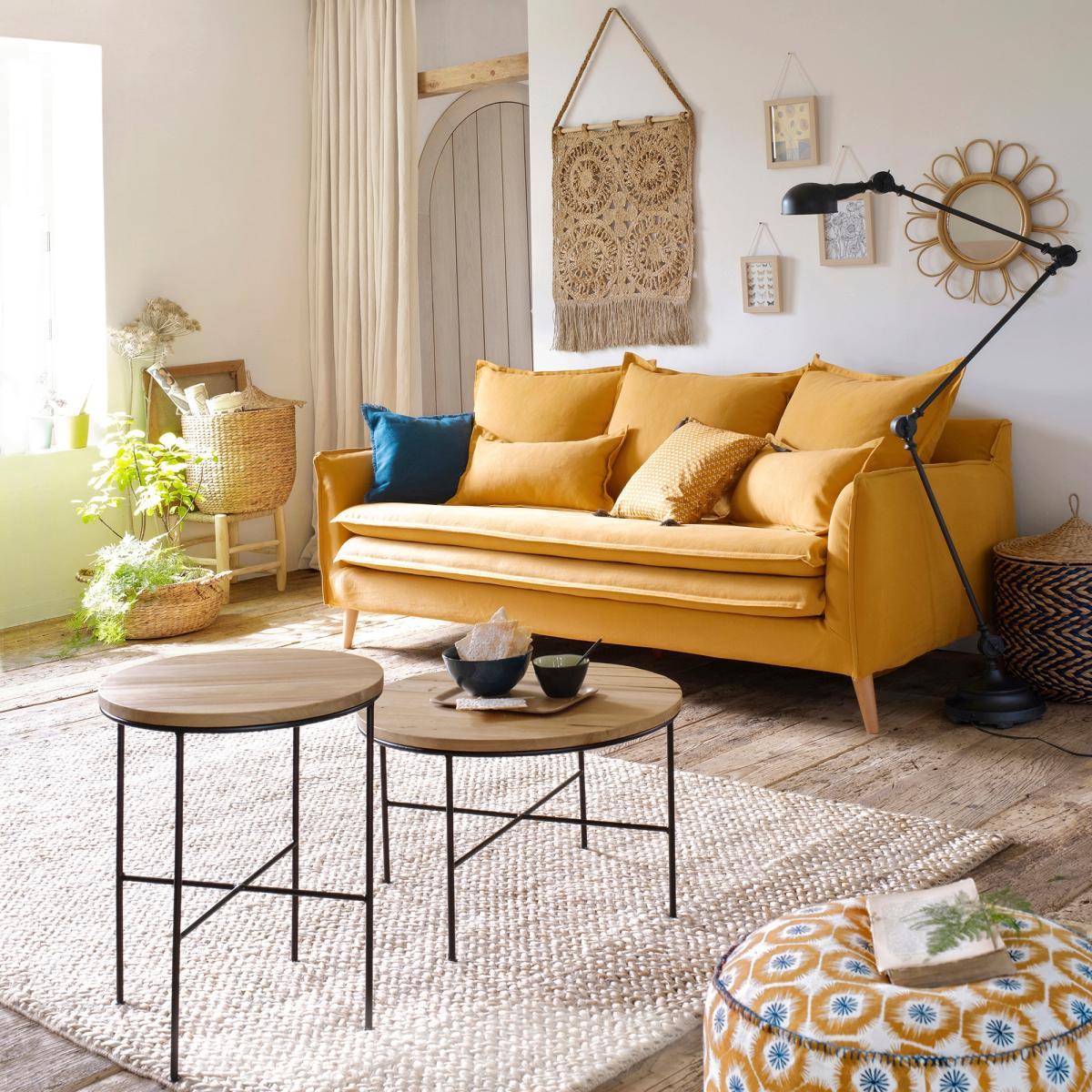 Mosaique Side Table in Pine & Steel – image 4