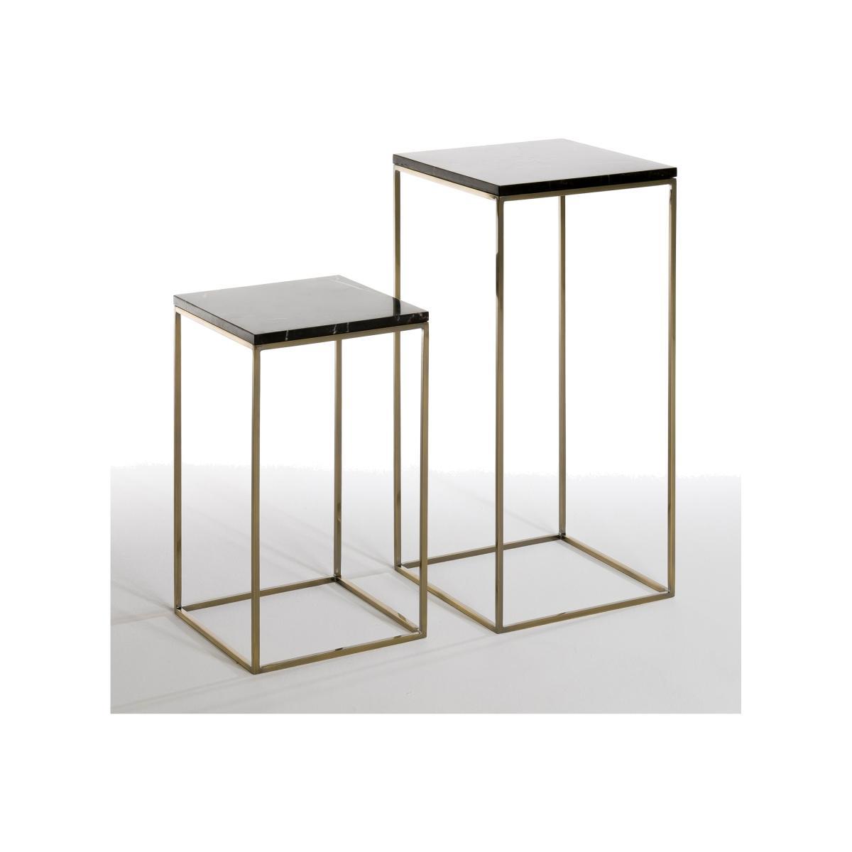 Set of 2 Mahaut Side Tables with Marble Top – image 1