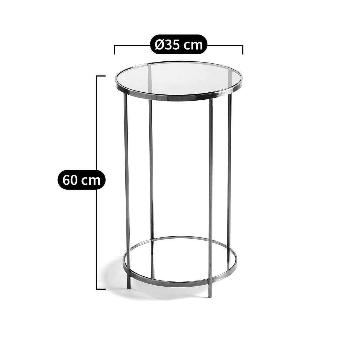 Ulupna Round Aged Brass & Smoked Glass Side Table – image 4