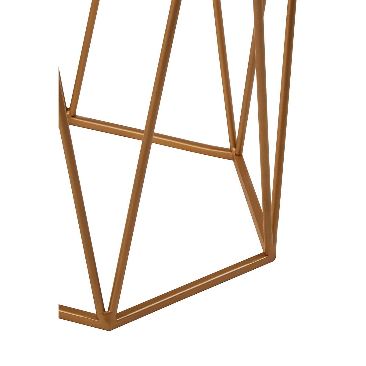 Hexagonal Side Table in White Marble with Gold Finish Iron – image 5