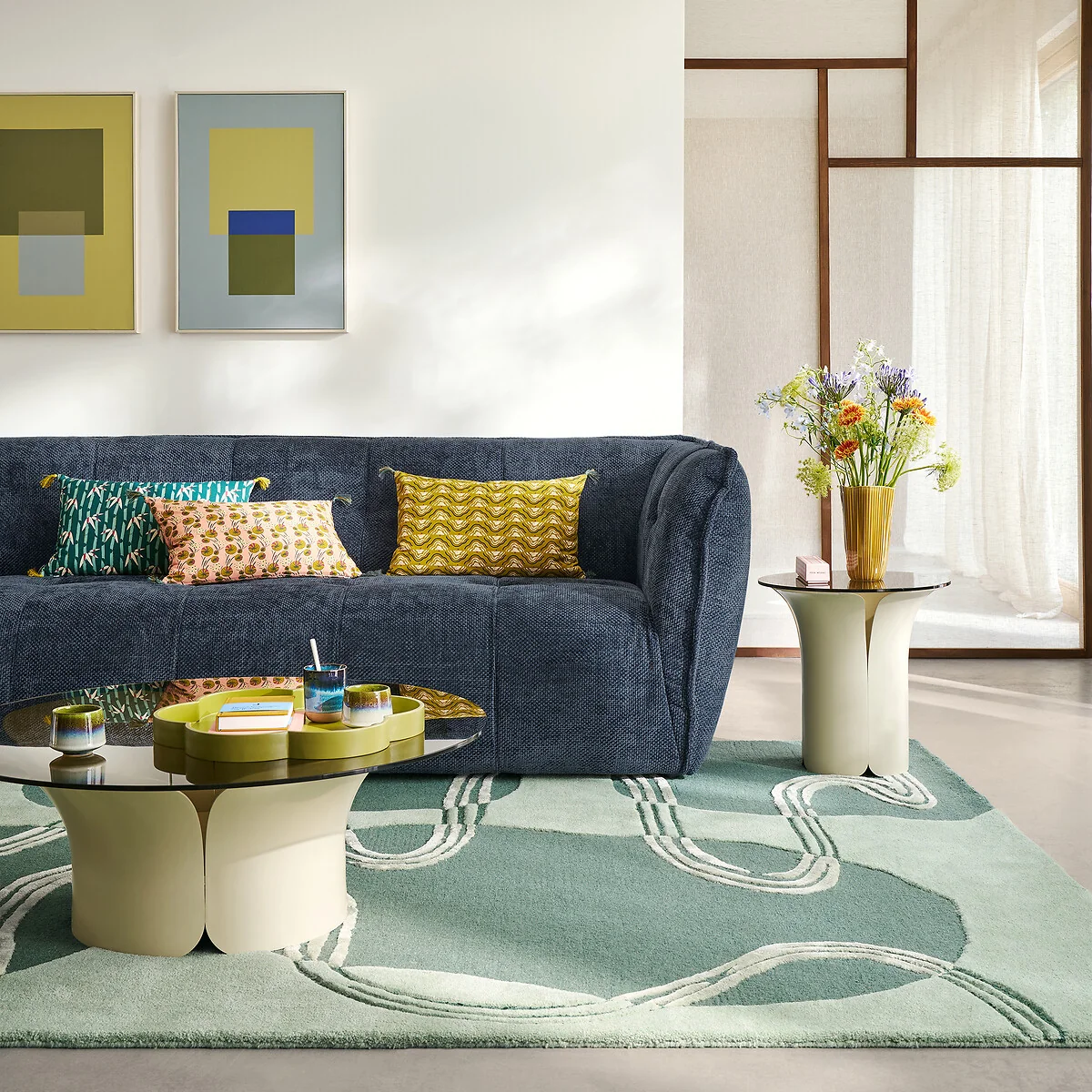 Tessen Side Table in Steel and Tinted Glass – image 2