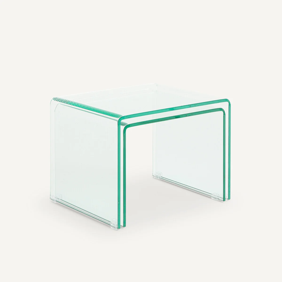 Set of 2 Cristalline Tempered Glass Side Tables – image 2