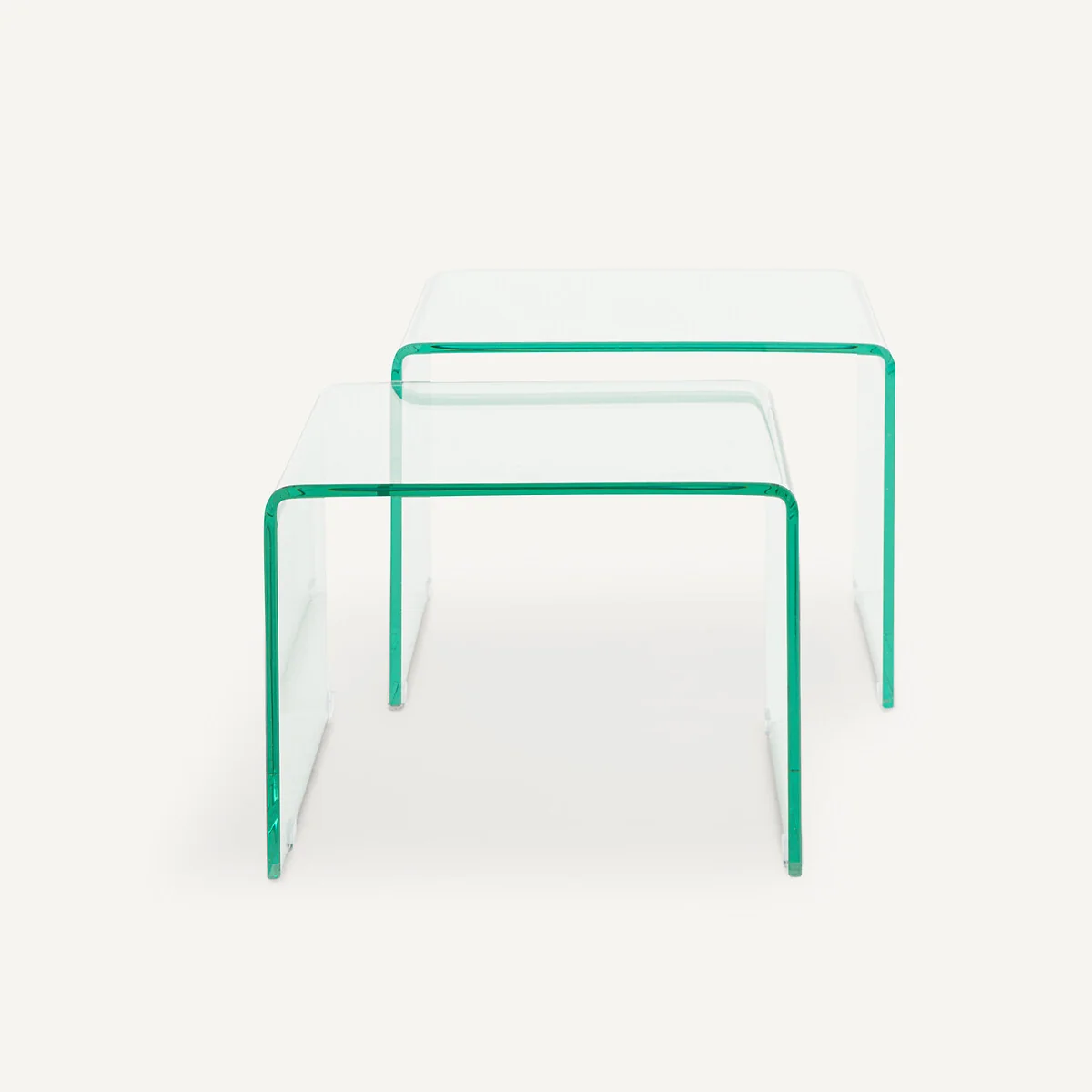 Set of 2 Cristalline Tempered Glass Side Tables – image 3