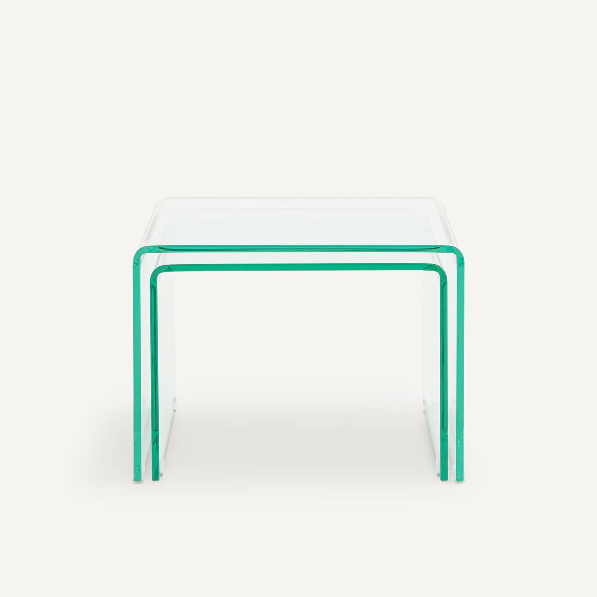 Set of 2 Cristalline Tempered Glass Side Tables – image 4