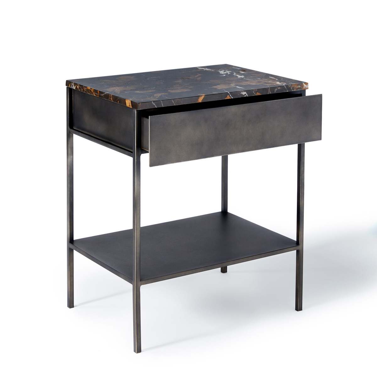 AMBRETTE Amber Marble/Metal Side Table – image 2