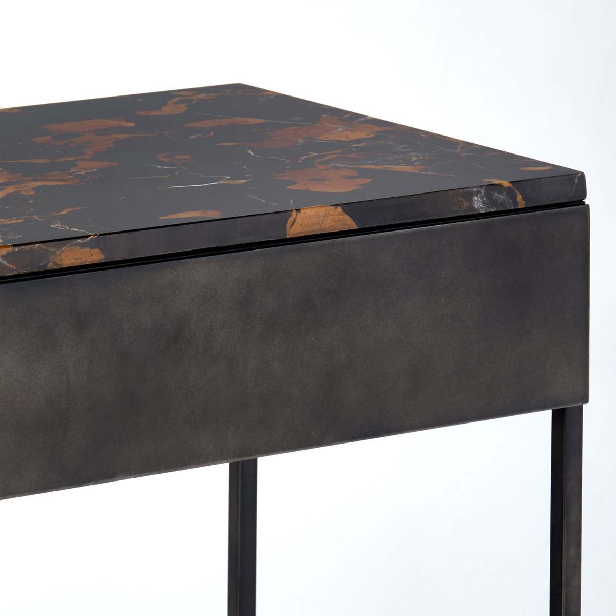 AMBRETTE Amber Marble/Metal Side Table – image 3