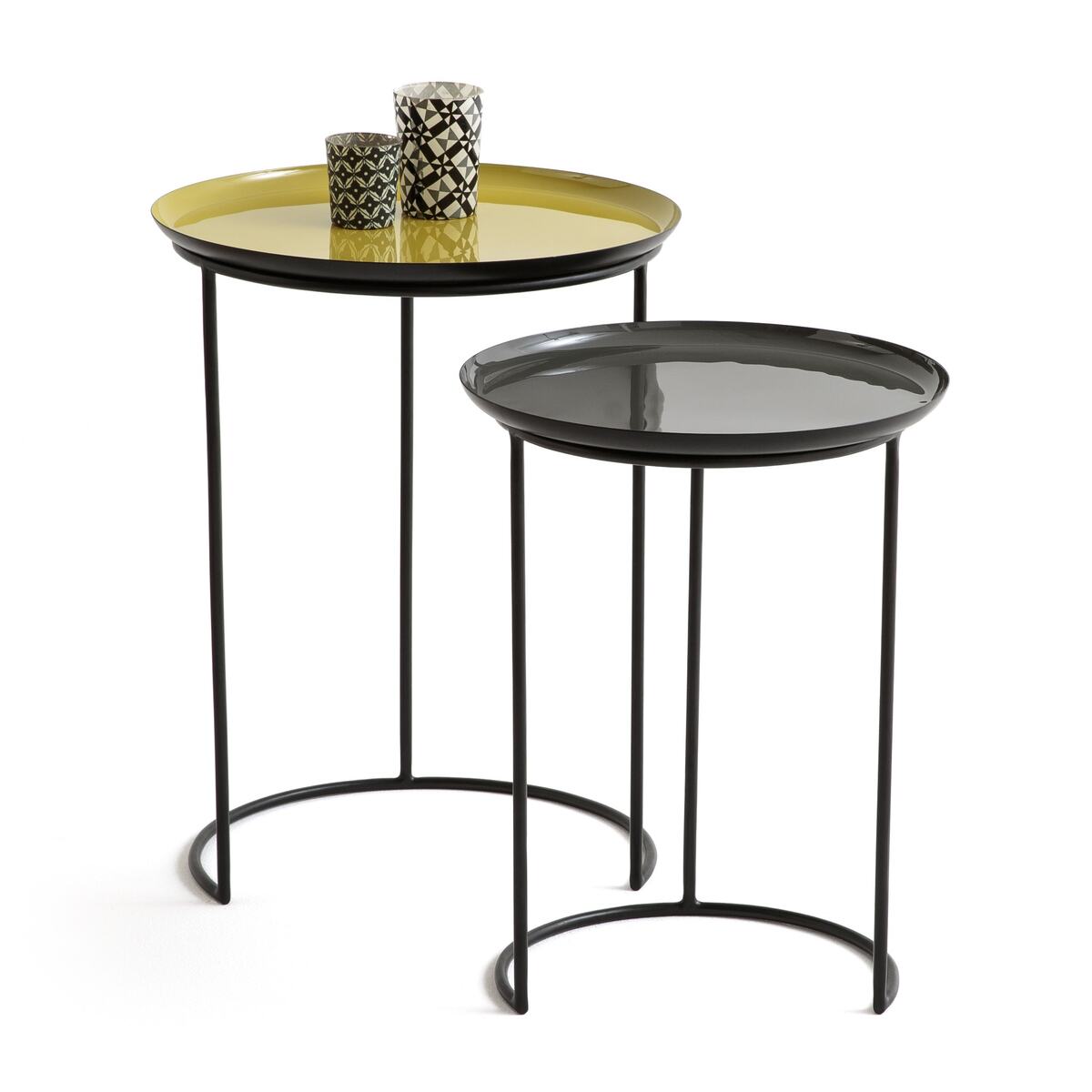 Set of 2 Tivara Round Nesting Side Tables in Steel – image 6