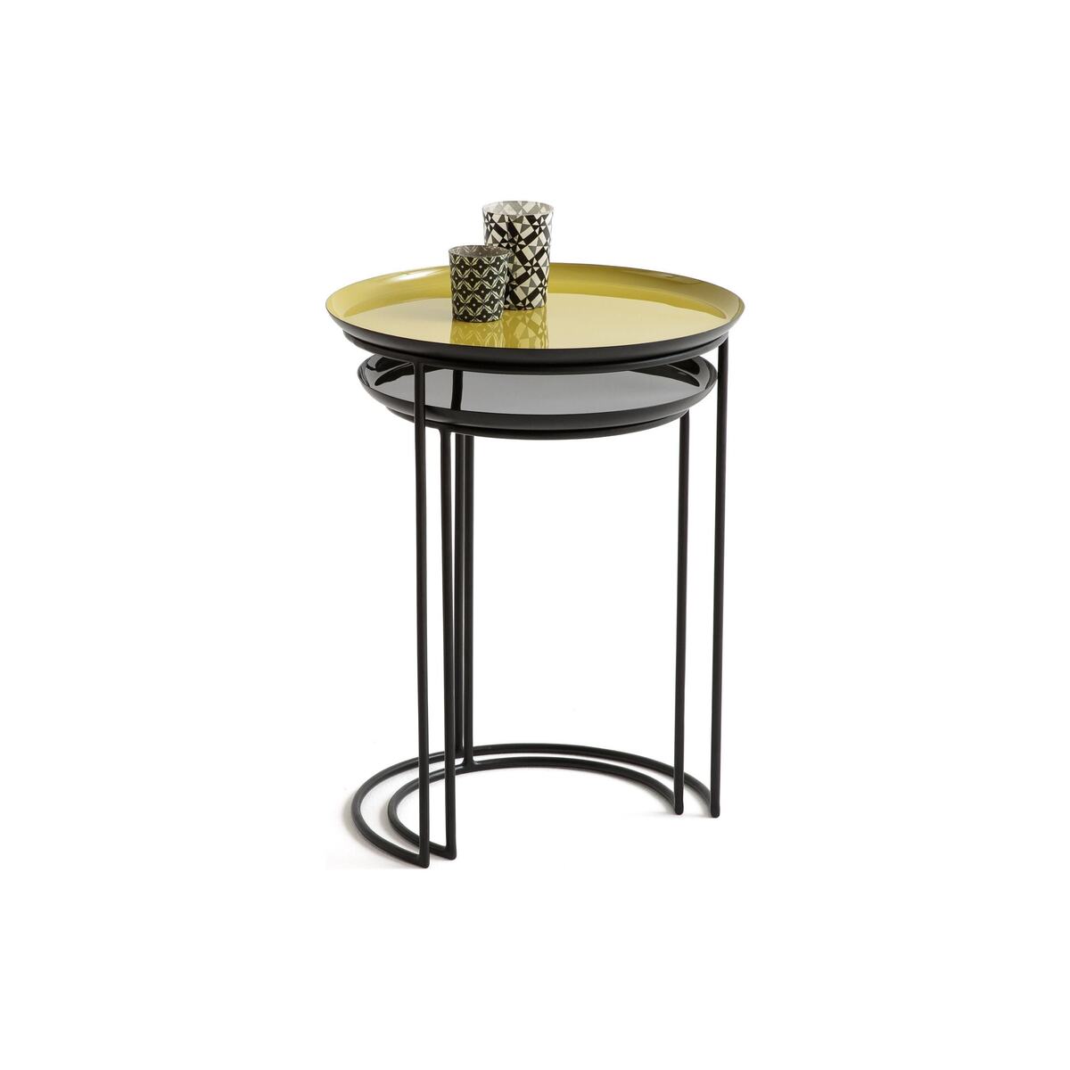 Set of 2 Tivara Round Nesting Side Tables in Steel – image 2