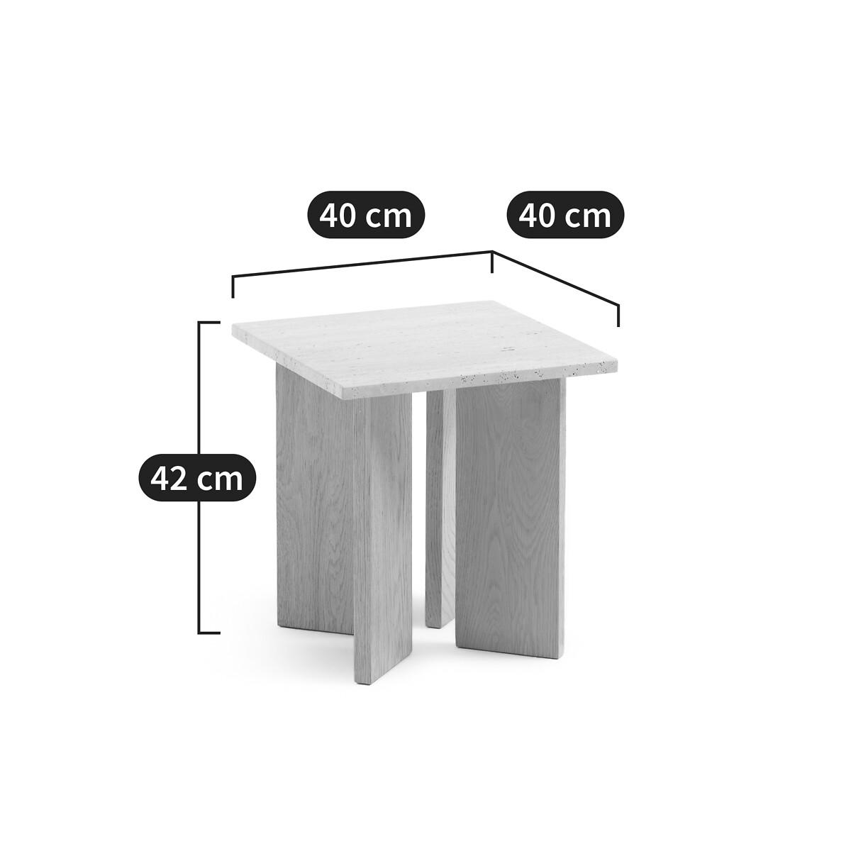 Mindo Bleached Oak & Travertine Side Table – image 6