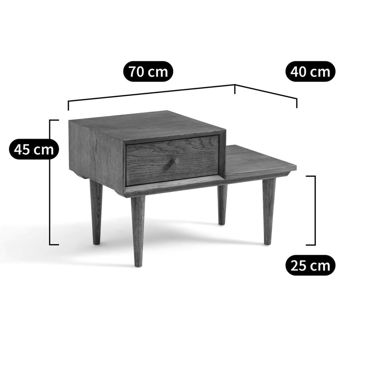 Quilda Vintage Oak Veneer Side Table – image 5