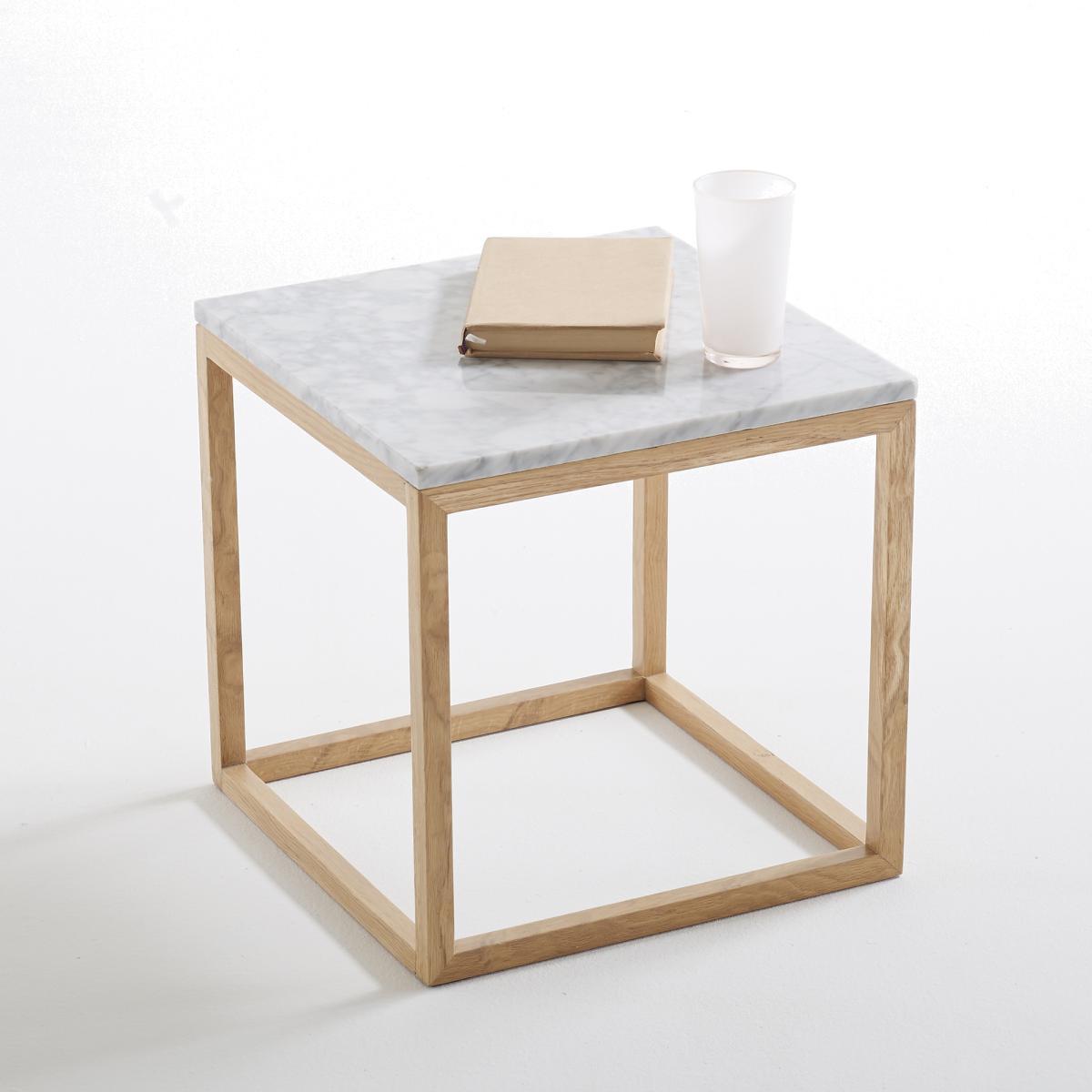 Crueso Side Table in Marble & Solid Oak – image 1