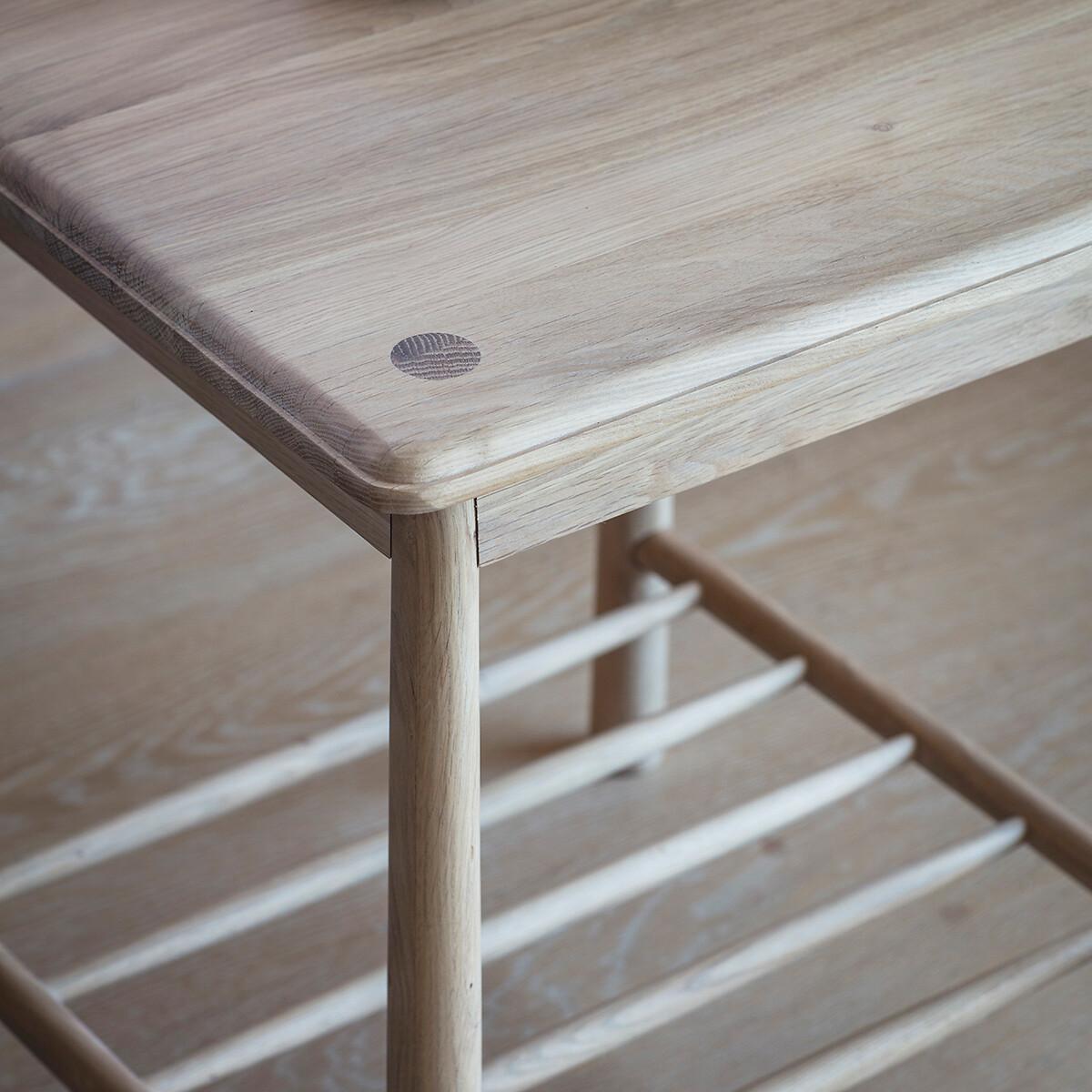 Uttara Scandi Oak Side Table with Spindle Shelf – image 2