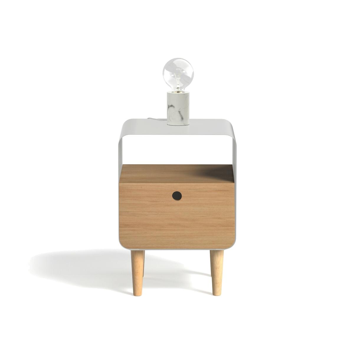 Jimi Ash Veneer & Metal Side Table – image 1