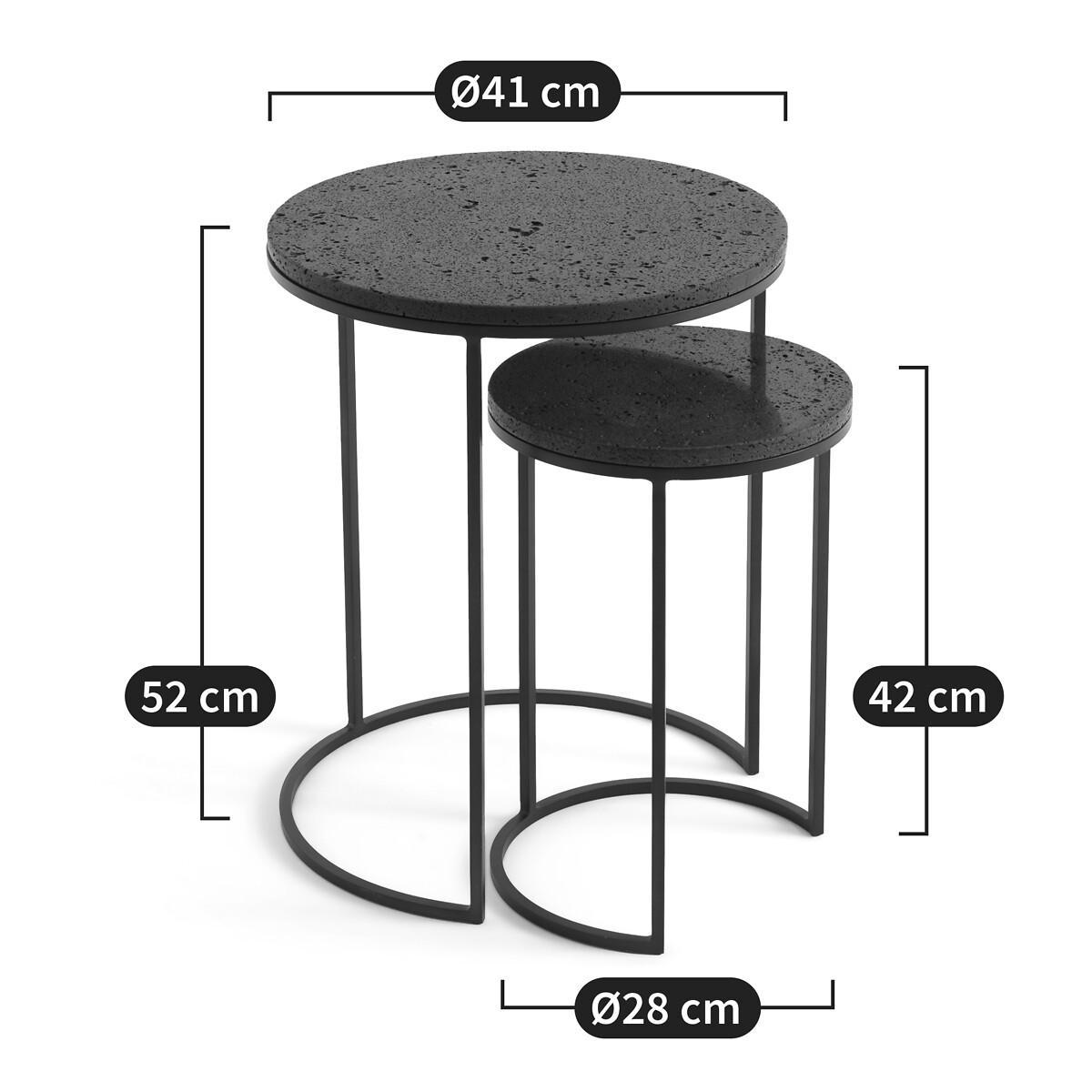 Set of 2 Anaximène Lava Stone Side Tables – image 8