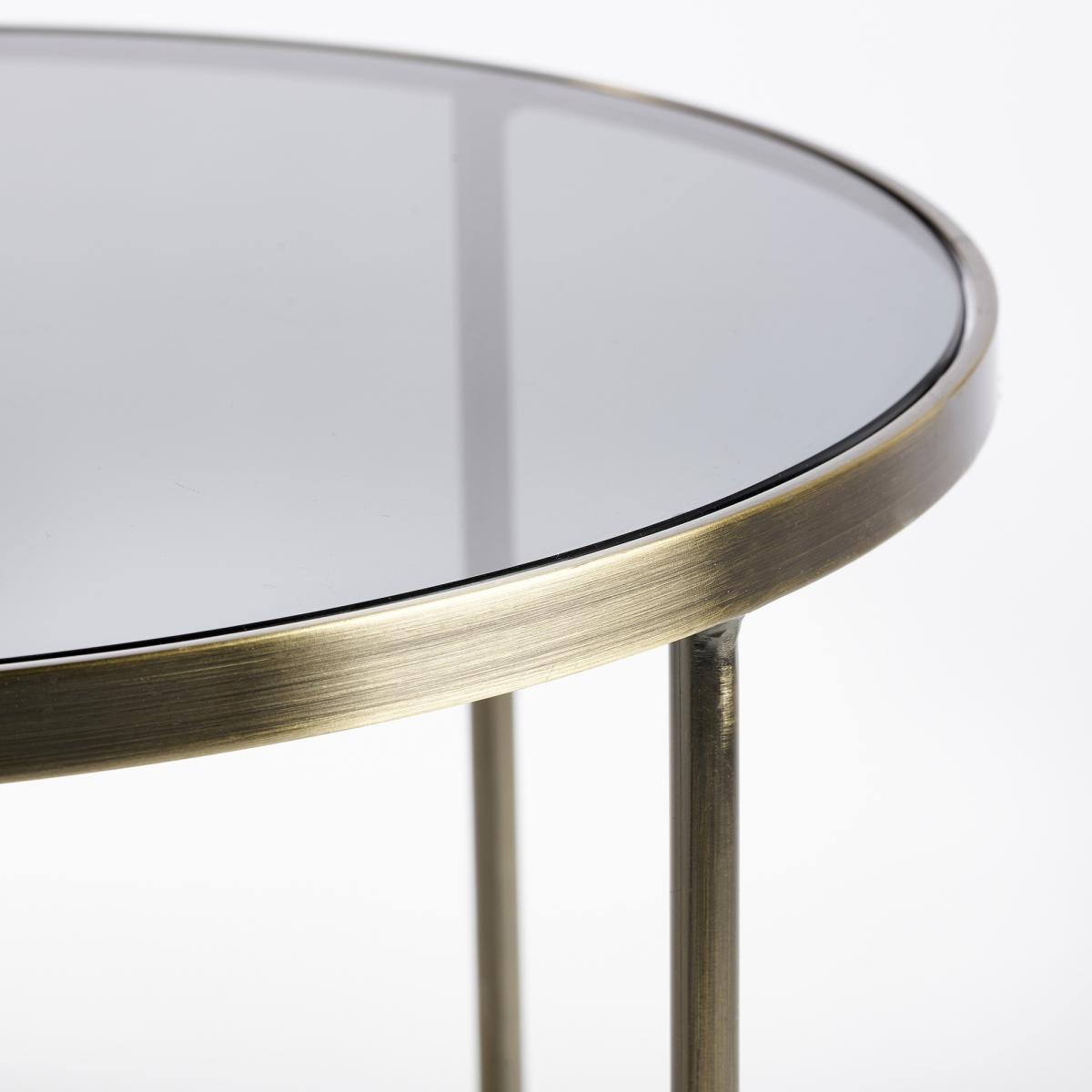 Ulupna Two-Tier Side Table in Brass & Glass – image 2