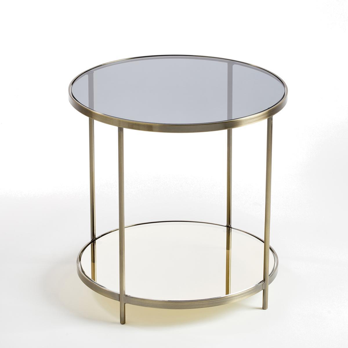 Ulupna Two-Tier Side Table in Brass & Glass – image 1
