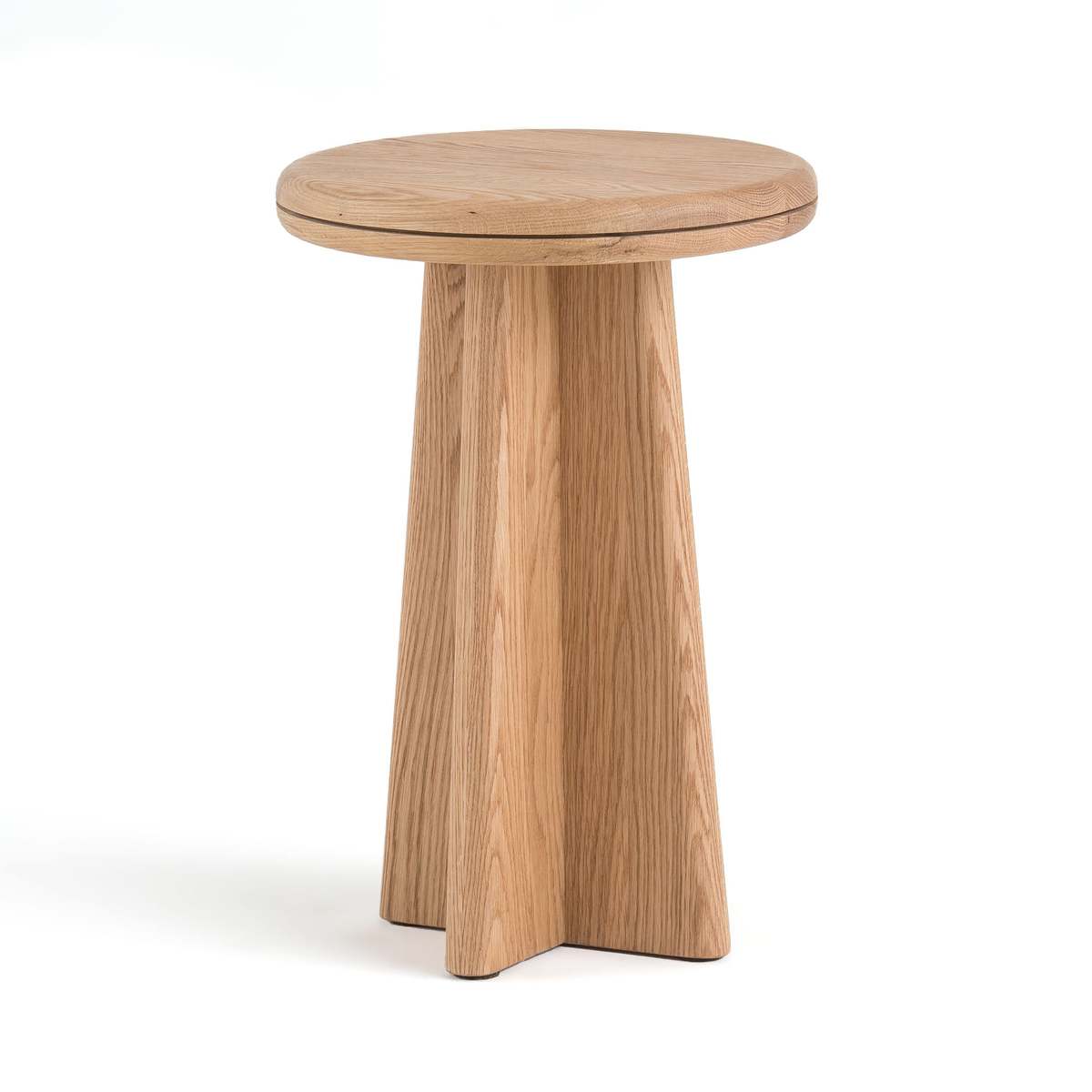 Échos Round Side Table in Solid Oak, designed by E. Gallina – image 3