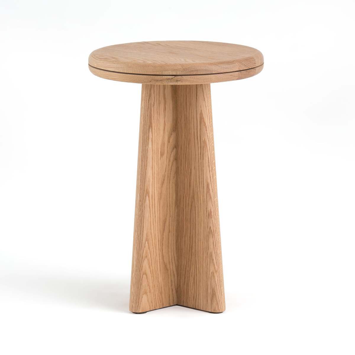 Échos Round Side Table in Solid Oak, designed by E. Gallina – image 2