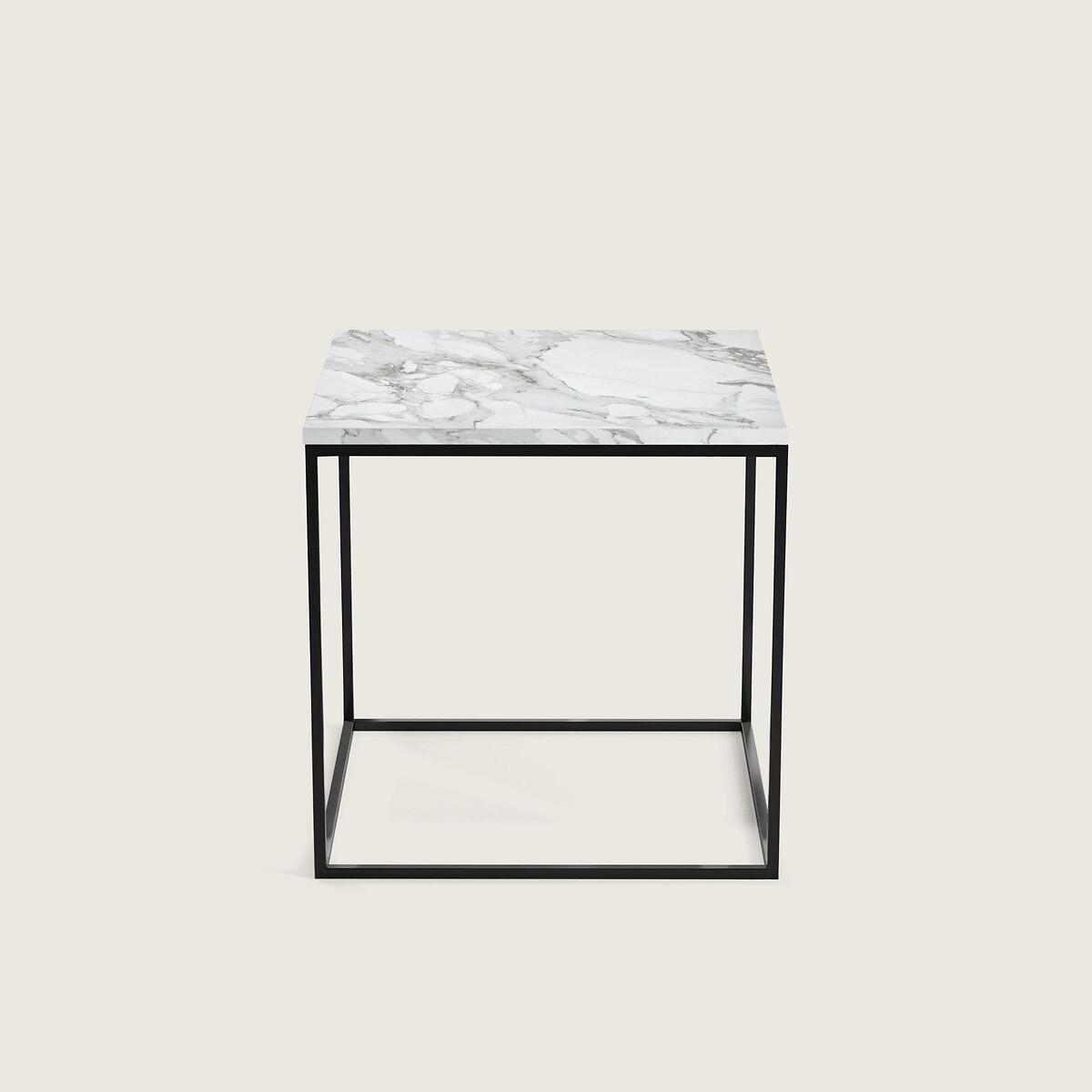 Mahaut Black Metal & Marble Side Table – image 2