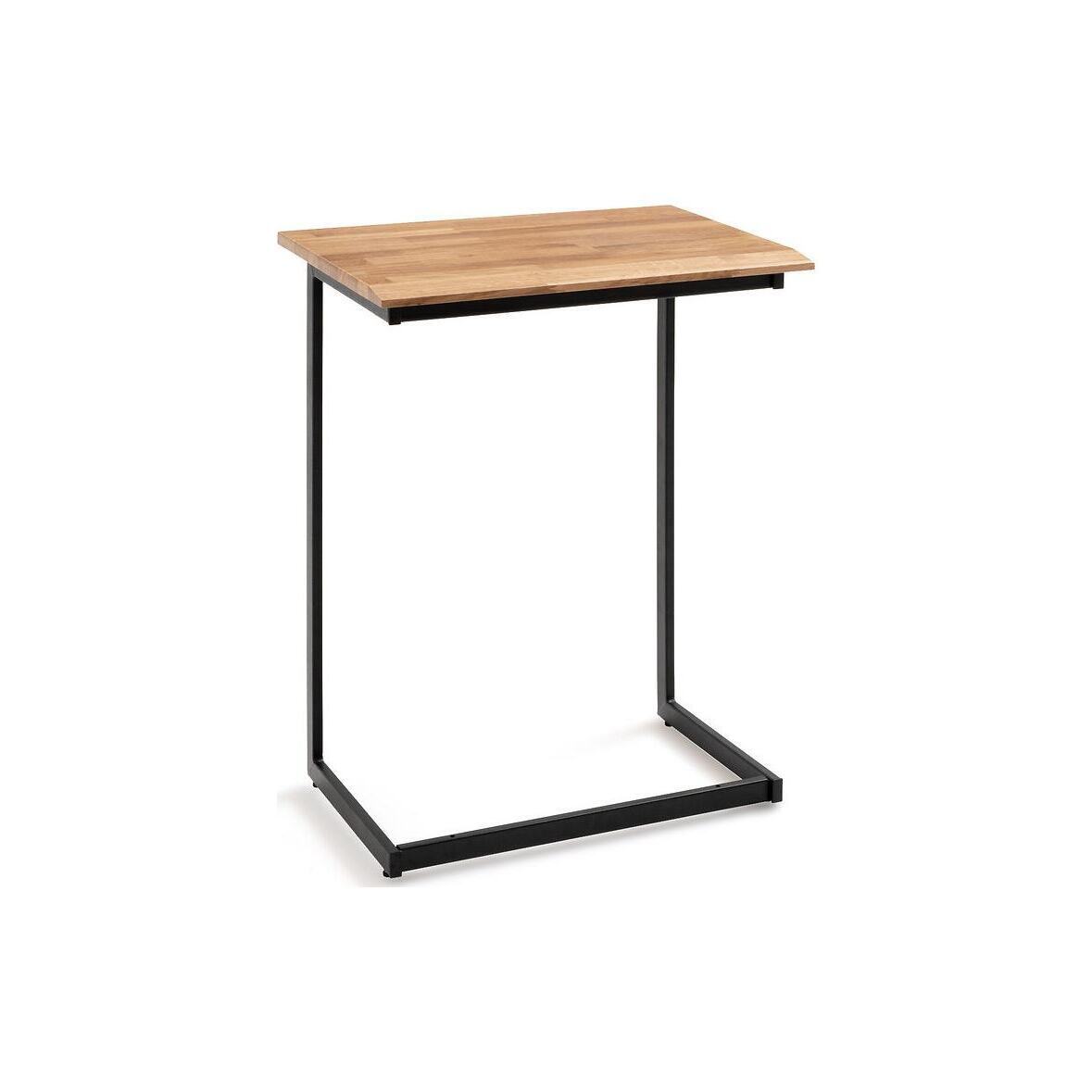 Hiba Side Table in Solid Oak & Steel – image 1