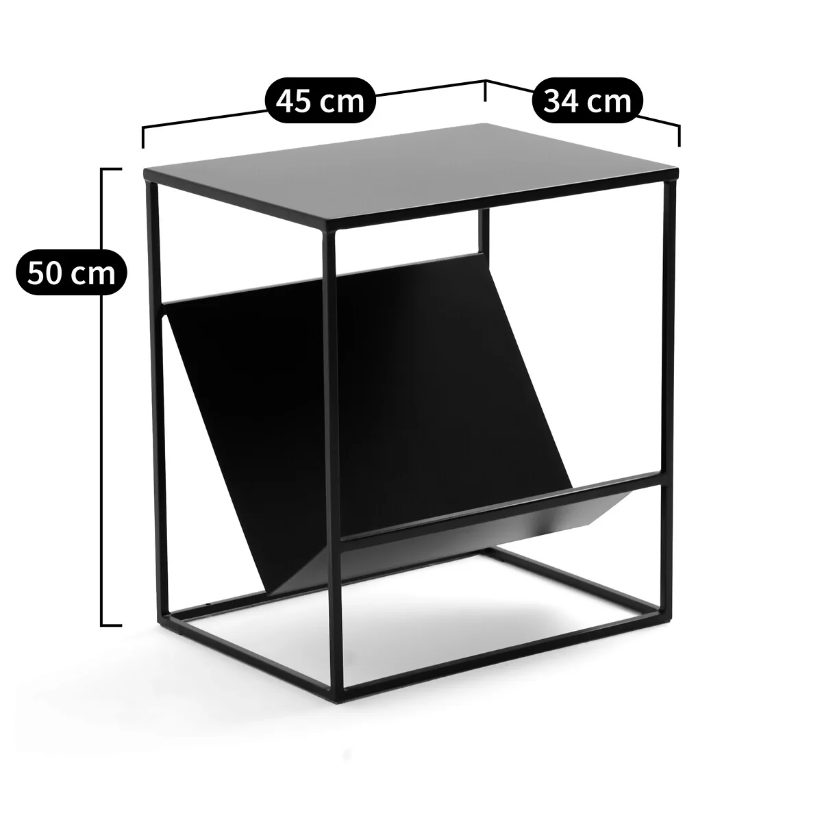 Miva Steel Side Table with Magazine Rack – image 4