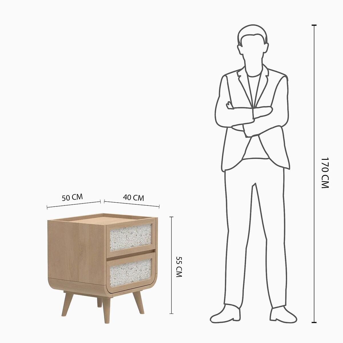 Ozen Stone & Mango Wood Side Table – image 7