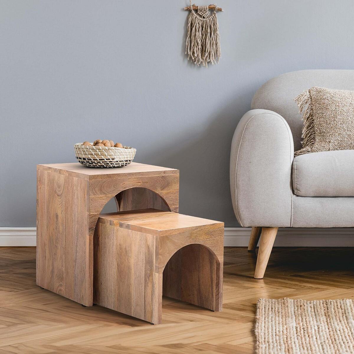 Ziva Arched Mango Wood Side Tables (Set of 2) – image 1