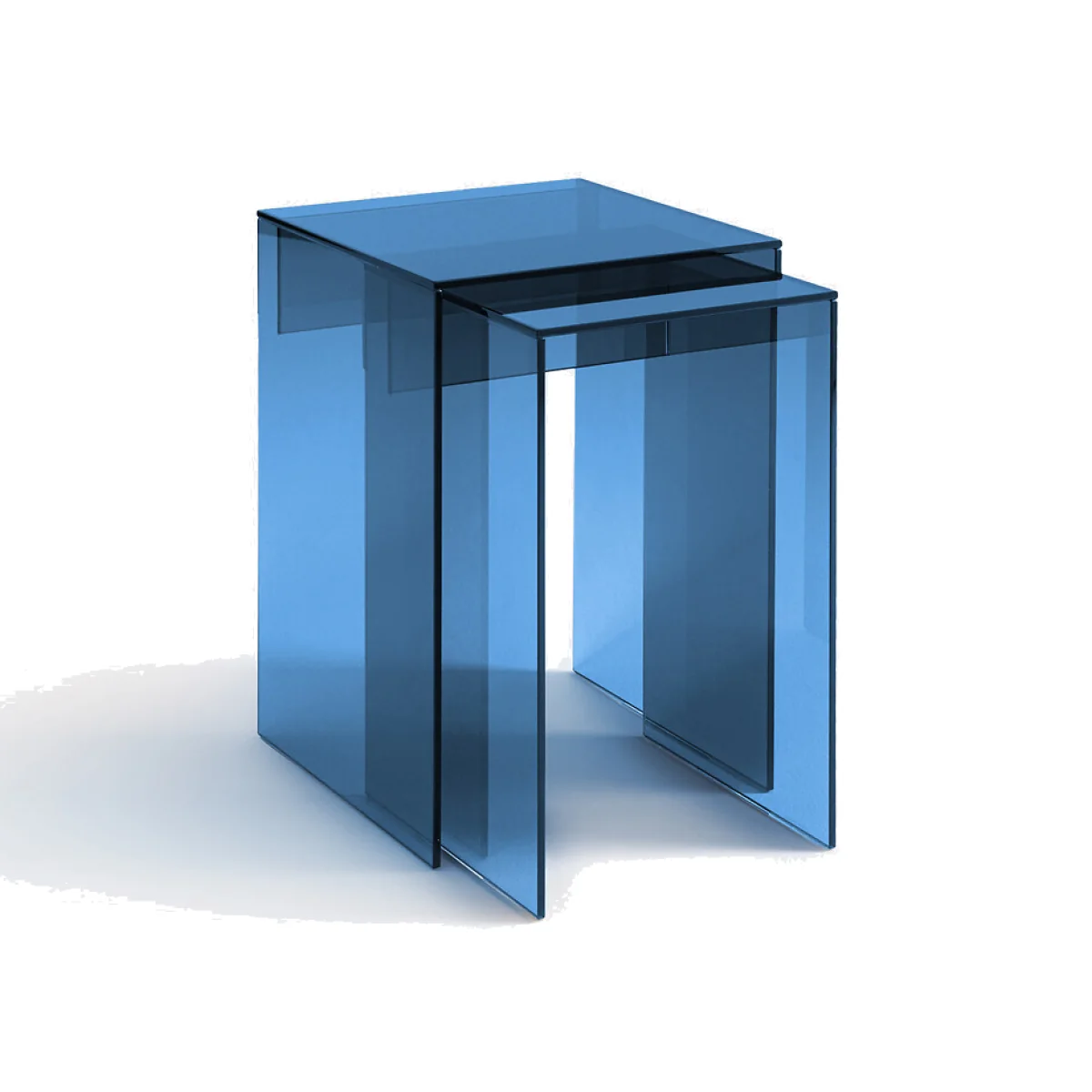Set of 2 Mendo Side Tables in Tempered Glass – image 1