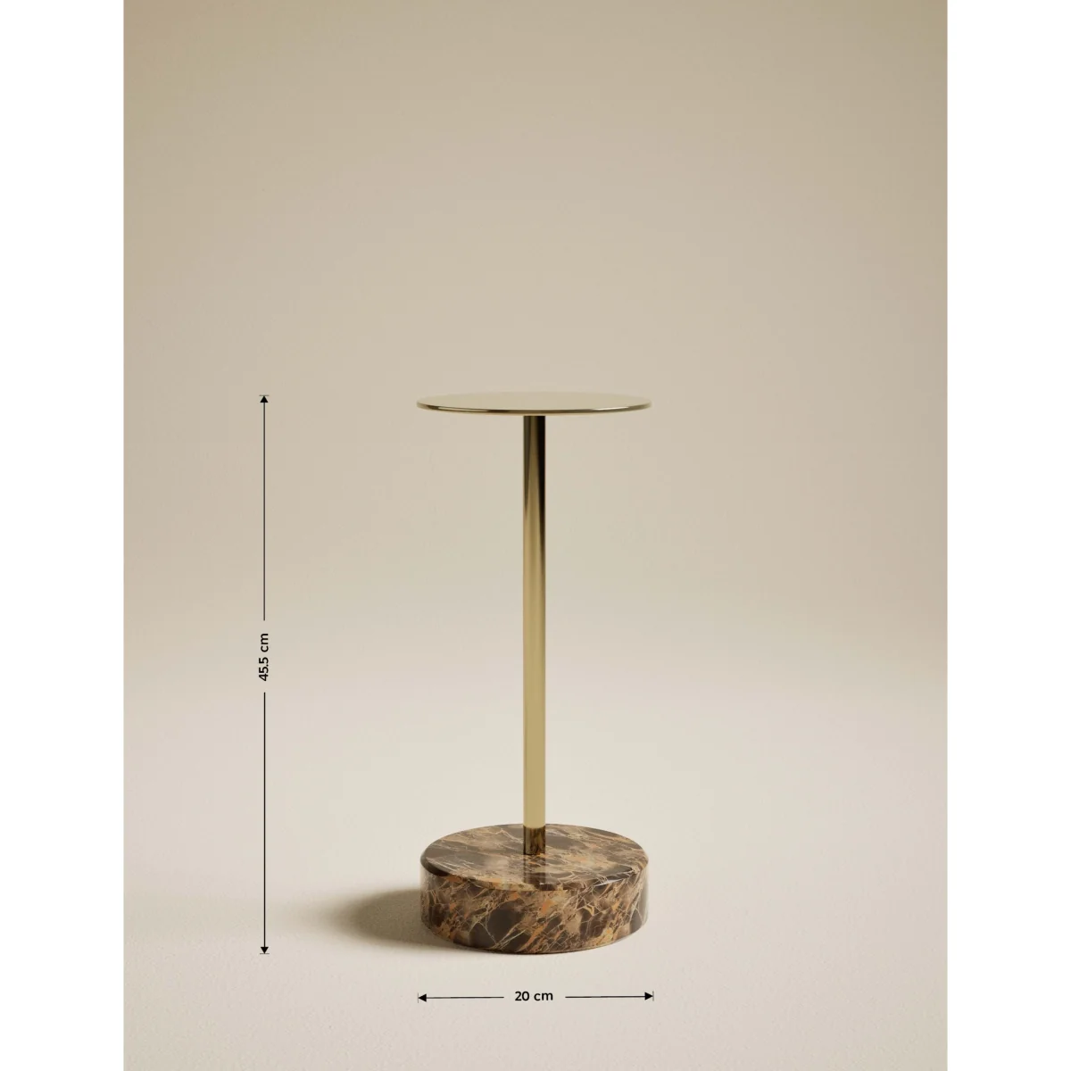 Gallery Direct Brass & Marble Base Side Table Antique Brass – image 3