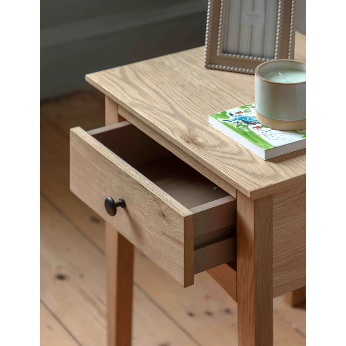 Gallery Direct Rye Oak Veneer 1 Drawer Side Table Natural – image 3