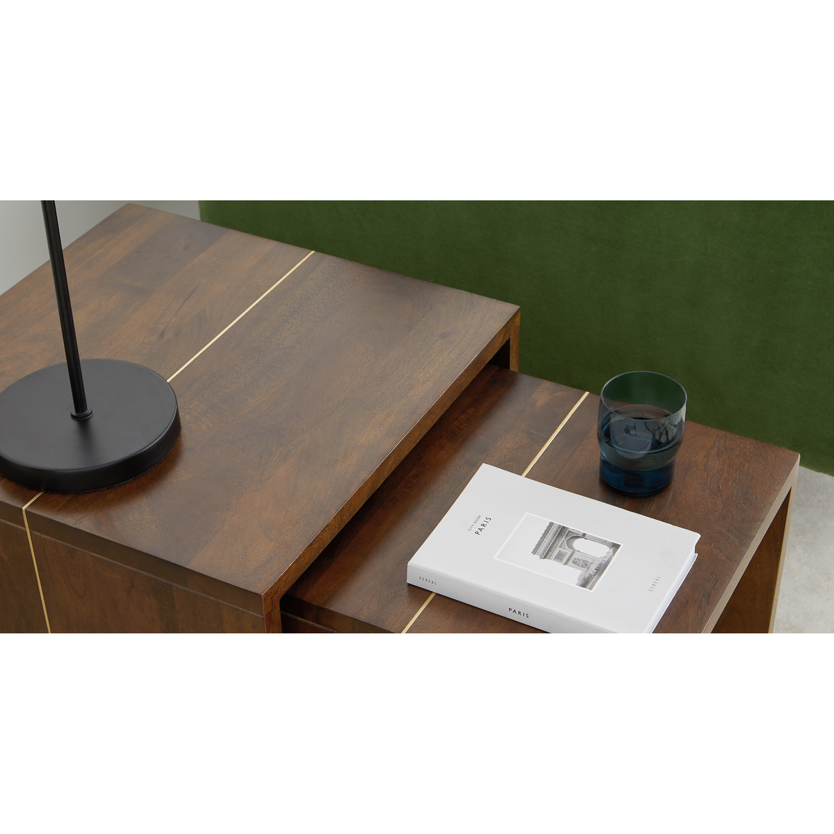 Anderson Set of 2 Nesting Tables, Mango Wood and Brass – image 4