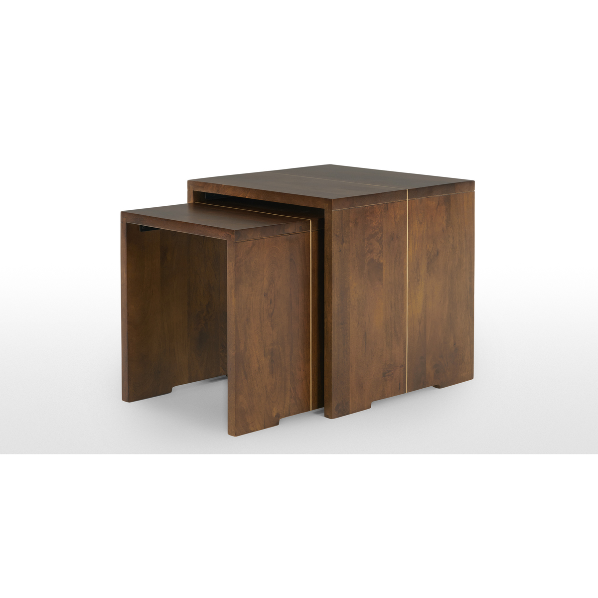 Anderson Set of 2 Nesting Tables, Mango Wood and Brass – image 5
