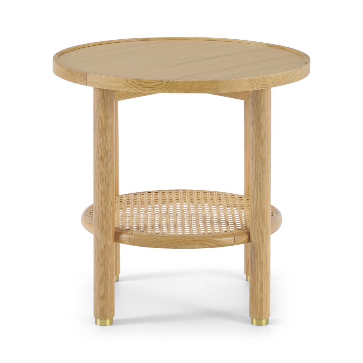 Ankhara Side Table, Natural Oak & Rattan – image 2