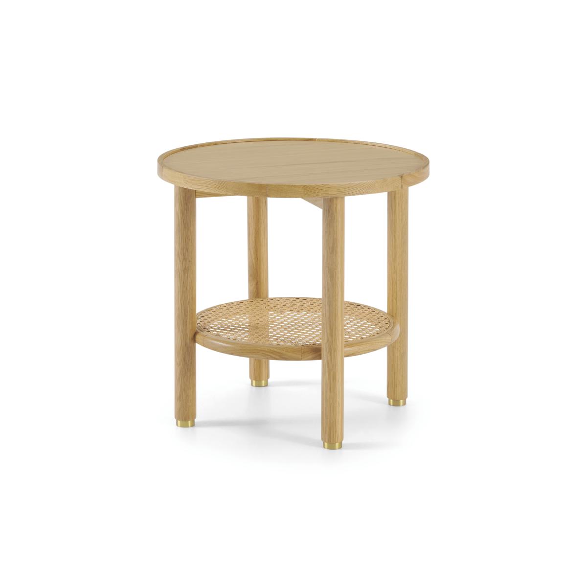Ankhara Side Table, Natural Oak & Rattan – image 3