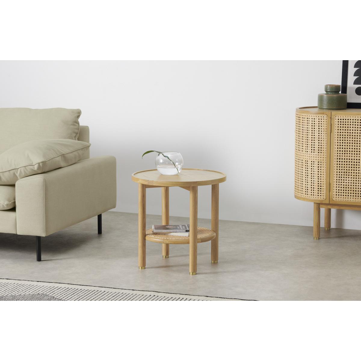 Ankhara Side Table, Natural Oak & Rattan – image 4