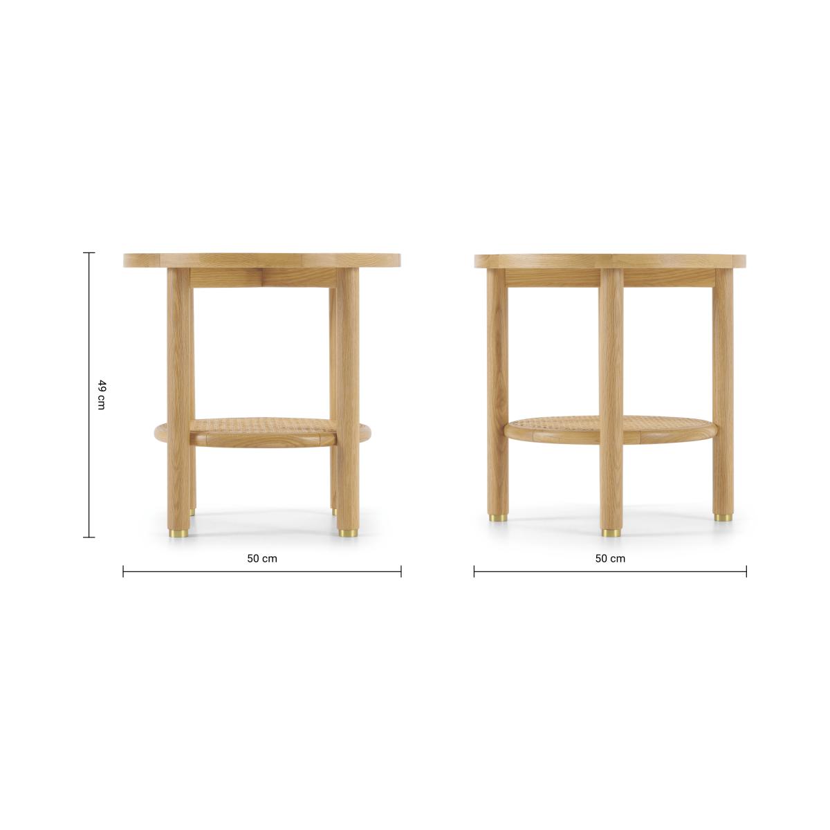Ankhara Side Table, Natural Oak & Rattan – image 8