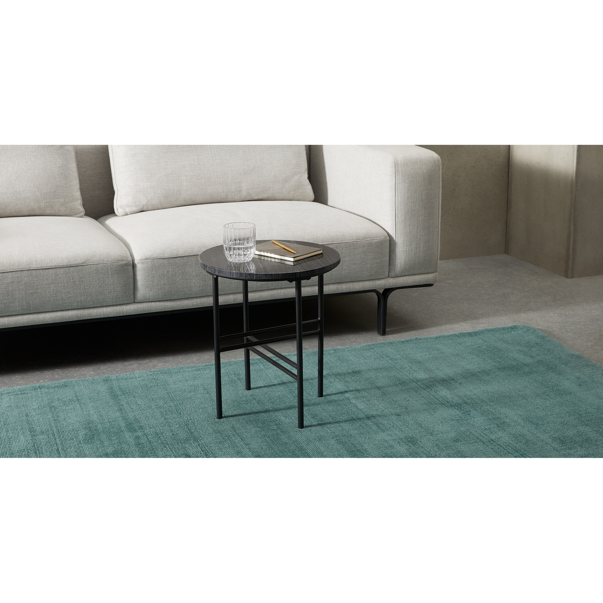 Ailish Round Side Table, Black Marble – image 2