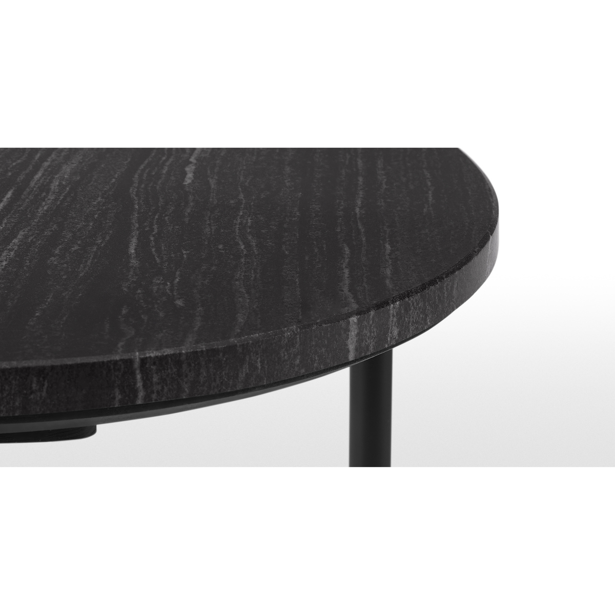 Ailish Round Side Table, Black Marble – image 5