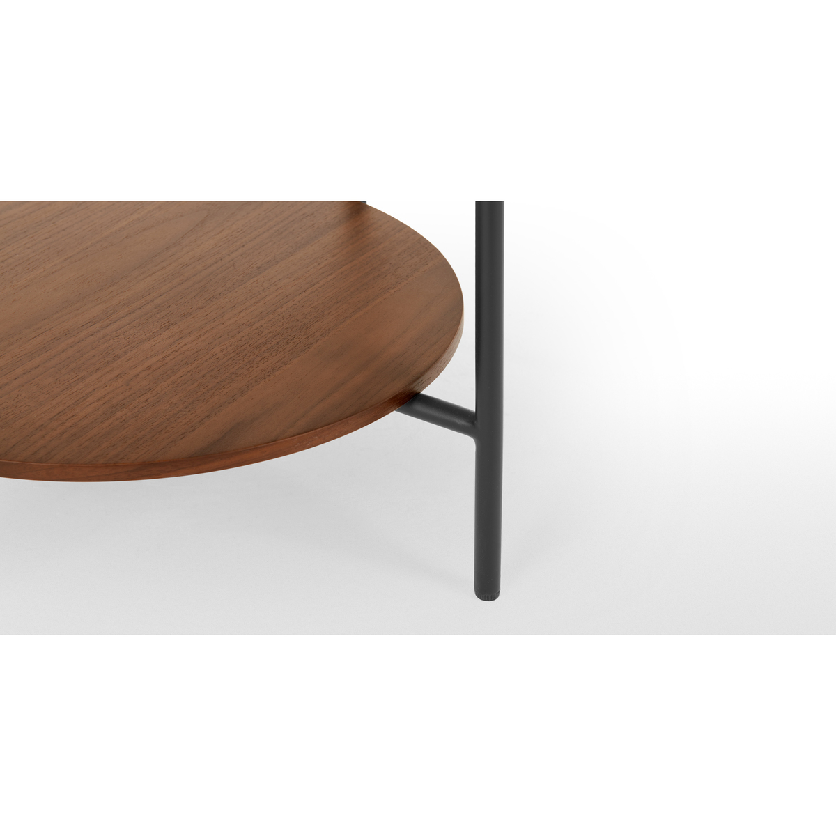 Kameko Round Side Table, Walnut and Glass – image 4