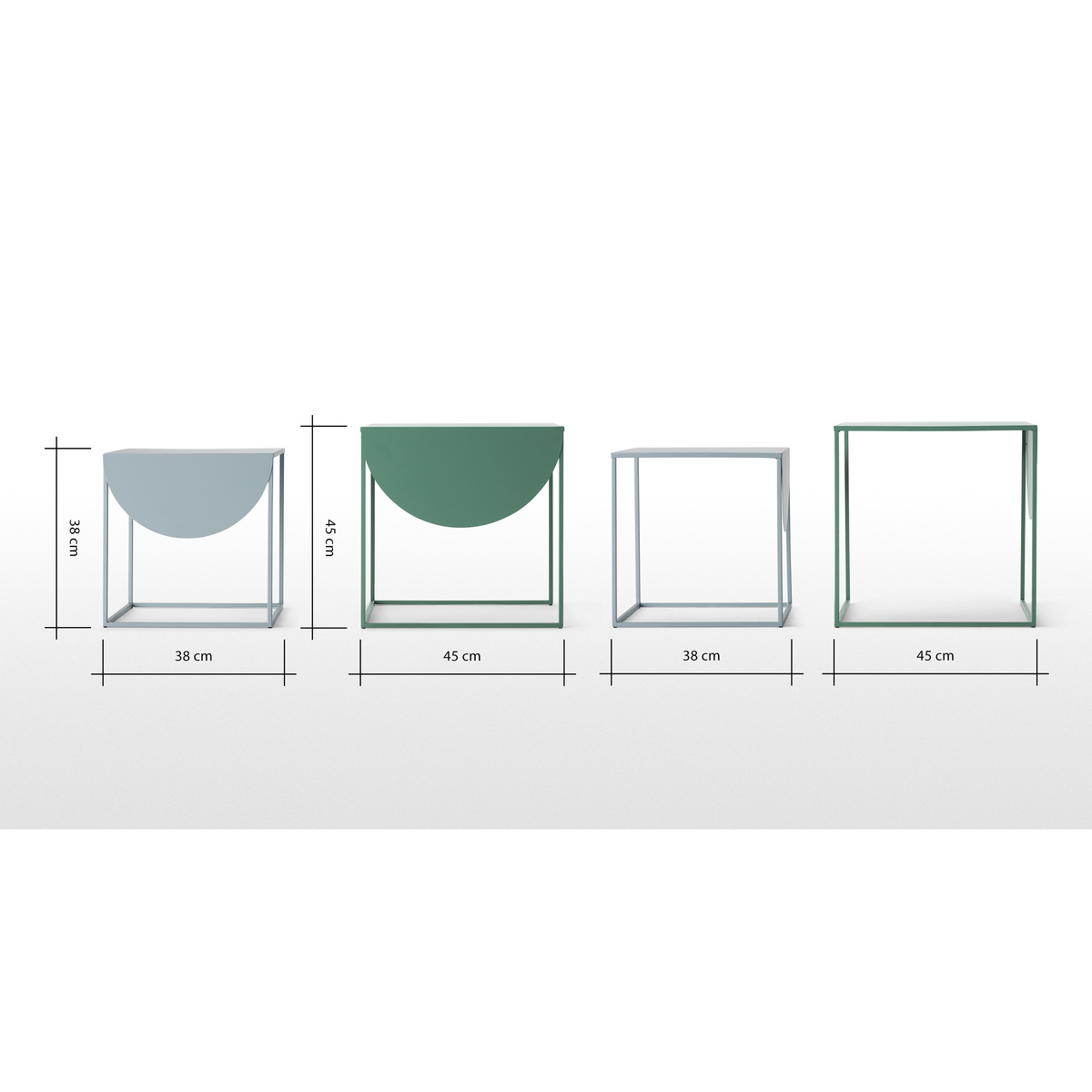 MADE Essentials Emira Nesting Side Tables, Forest Green & Grey – image 7