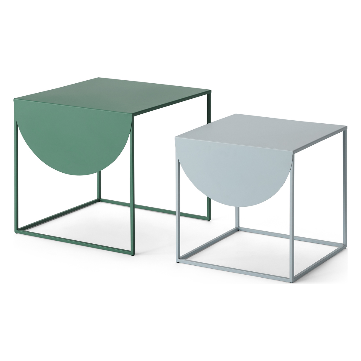 MADE Essentials Emira Nesting Side Tables, Forest Green & Grey – image 1
